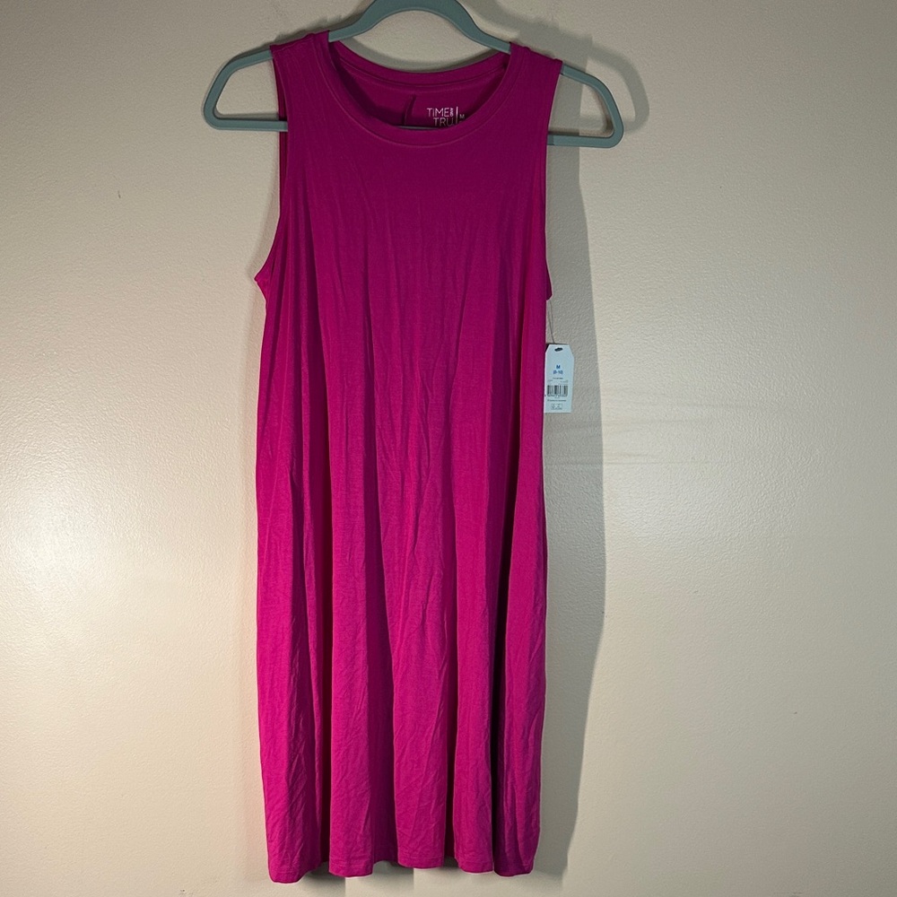 Time and Tru Fuchsia Sleeveless Midi Dress